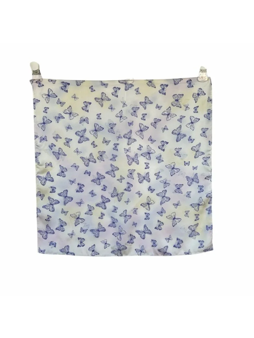 ✨Luxury Elegant Purple Butterfly Silky Scarf Square Head Bandana Soft Neck Wrap✨